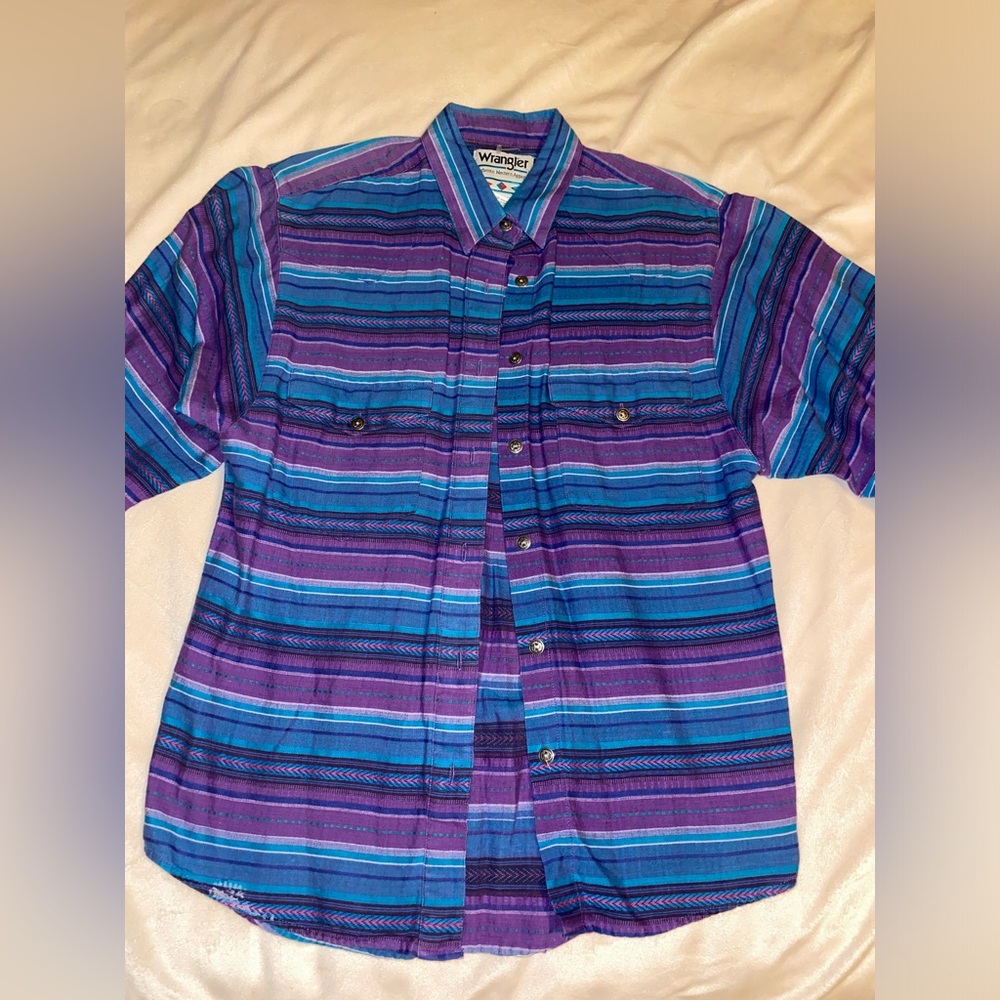 Vintage wrangler, cowboy brush popper button up